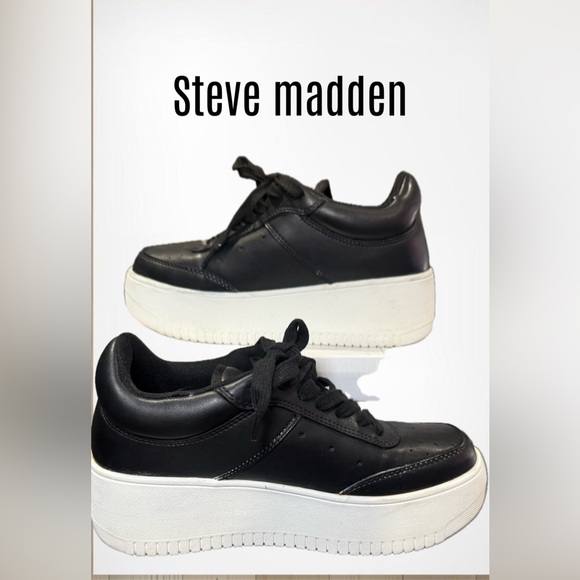 Steve Madden Shoes - Steve Madden Black and White Platform Sneakers